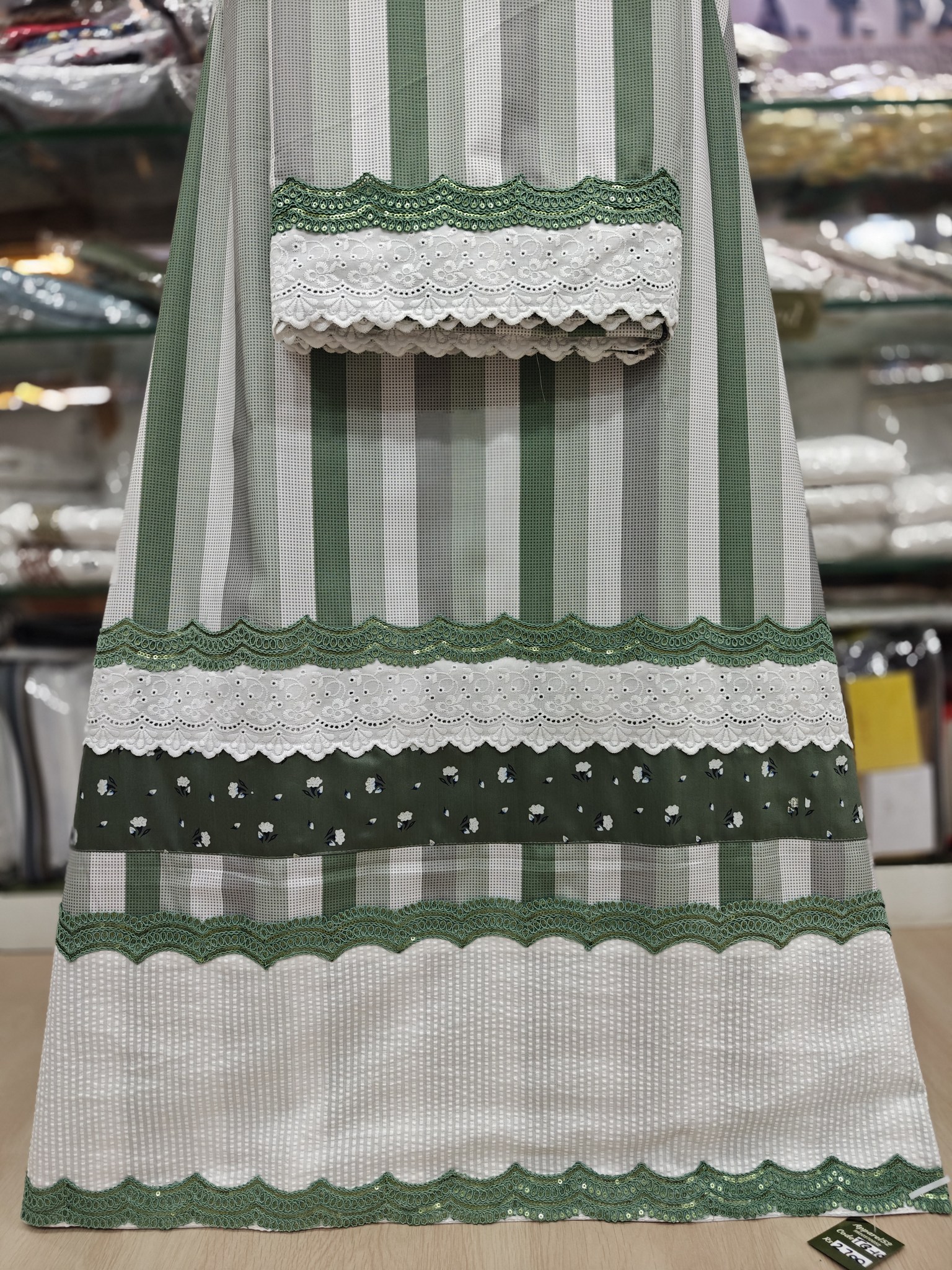  Vertical Cotton Rida  Green, Shades 